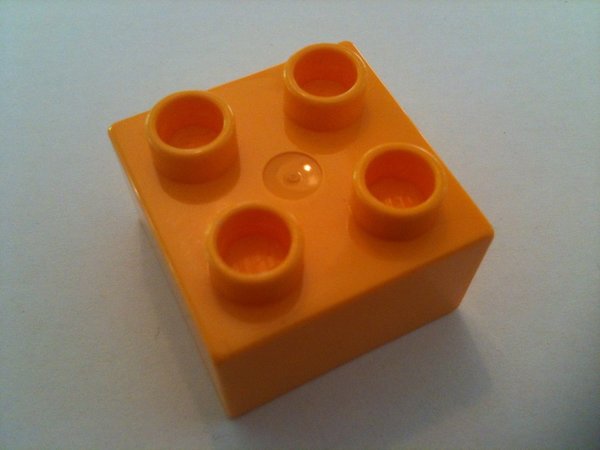 Lego Duplo Baustein 2x2 hell-orange