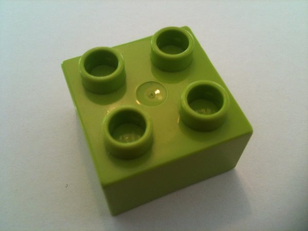 Lego Duplo Baustein 2x2 limetten-grün