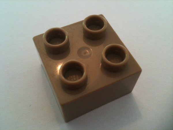 Lego Duplo Baustein 2x2 sand-dunkel
