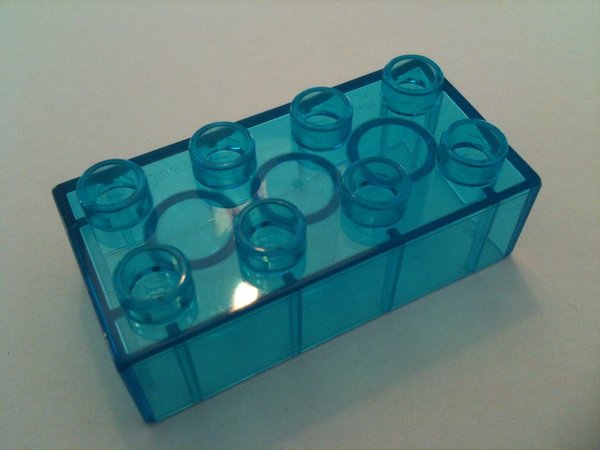 Lego Duplo Baustein 2x4 transparent, hell-blau
