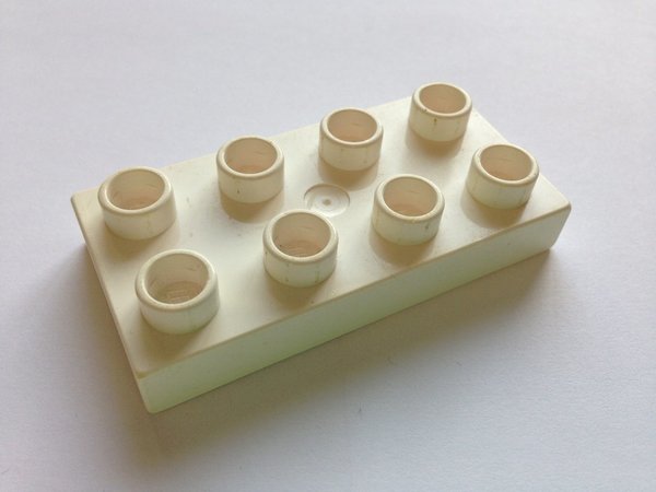 Lego Duplo Bauplatte 2x4 weiß