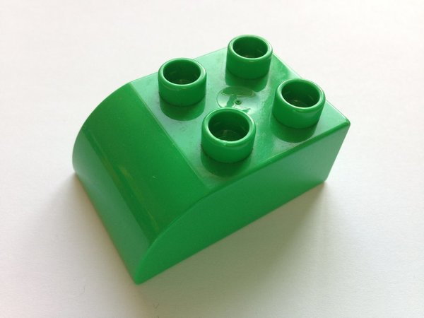 Lego Duplo Baustein 2x3 mit Abrundung, hell-grün