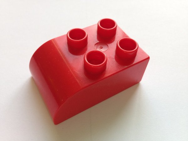 Lego Duplo Baustein 2x3 mit Abrundung, rot