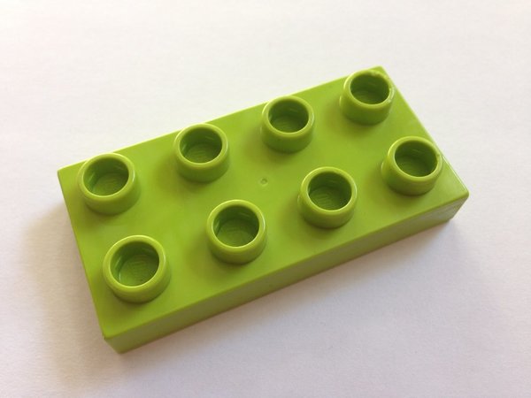 Lego Duplo Bauplatte 2x4 limetten-grün