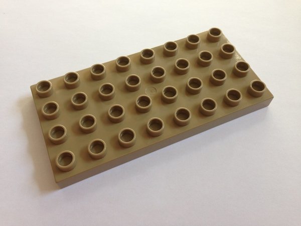 Lego Duplo Bauplatte 4x8 sand-dunkel
