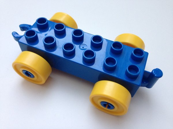Lego Duplo Eisenbahn-Anhänger blau-gelb