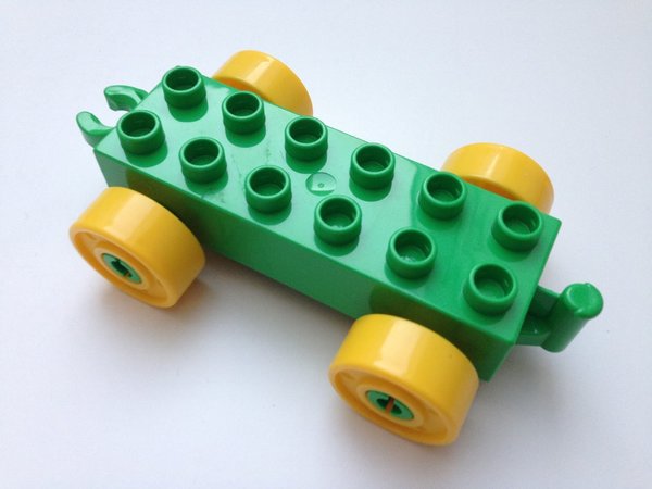 Lego Duplo Eisenbahn-Anhänger grün-gelb