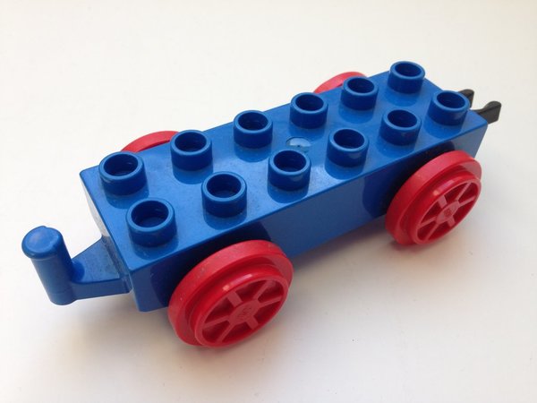 Lego Duplo Eisenbahn-Anhänger blau-rot