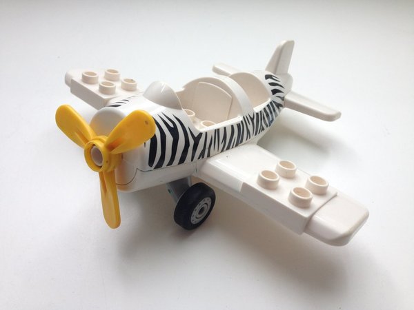 Lego Duplo Flugzeug Safari schwarz-weiß