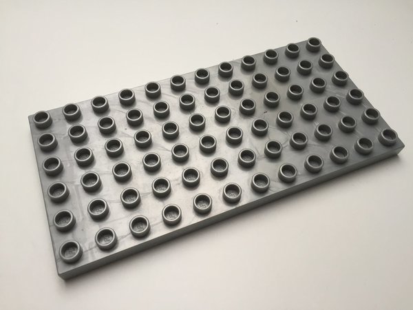 Lego Duplo Bauplatte 6x12 silber-grau