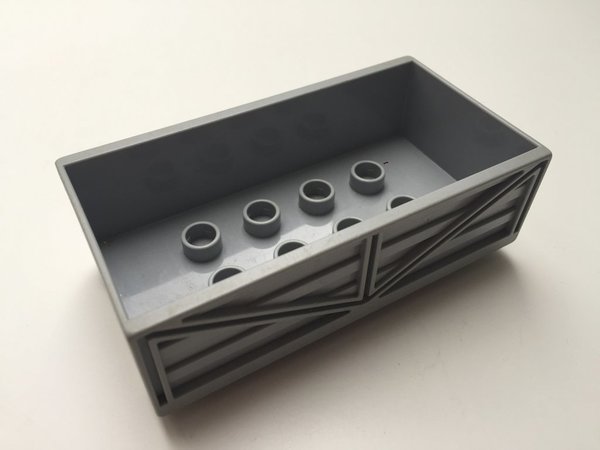 Lego Duplo Anhänger-Aufsatz_Kasten in hell-grau