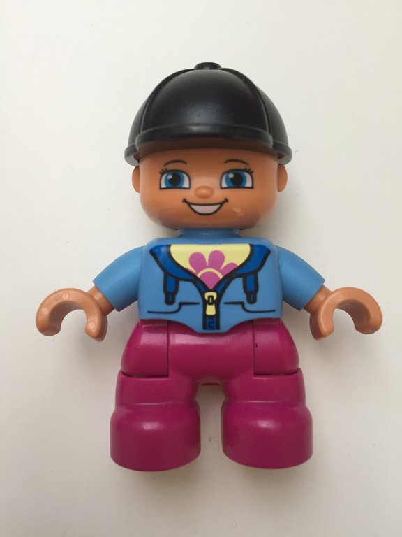 Lego Duplo Figur Kind / Mädchen mit Reitkappe_3