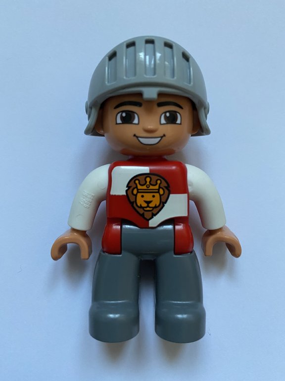 Lego Duplo Figur Ritter rot-weiß-grau