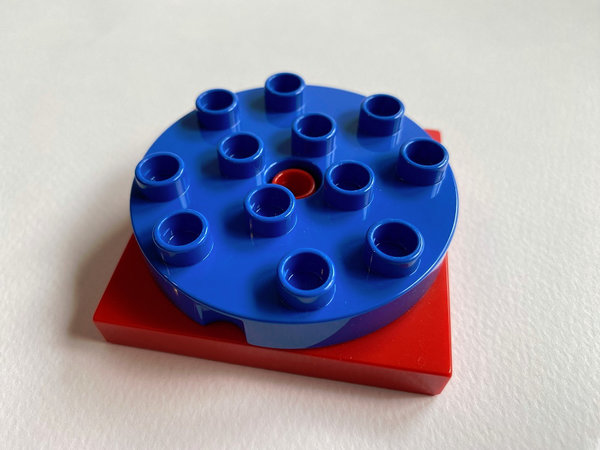 Lego Duplo Drehstein / Drehplatte 4x4 blau-rot