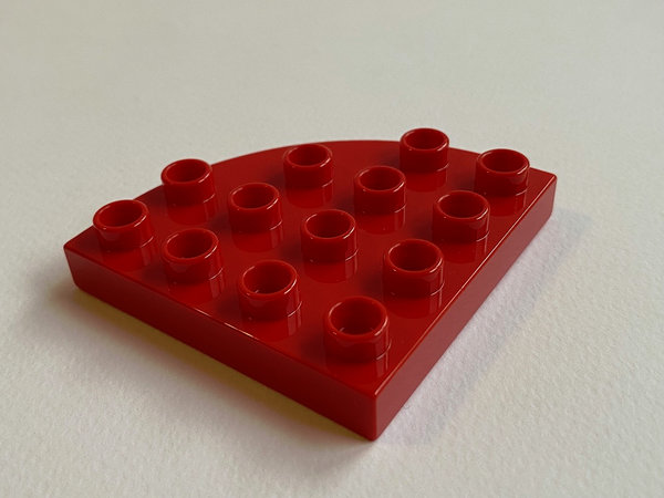 Lego Duplo Bauplatte 4x4 mit runder Ecke - rot