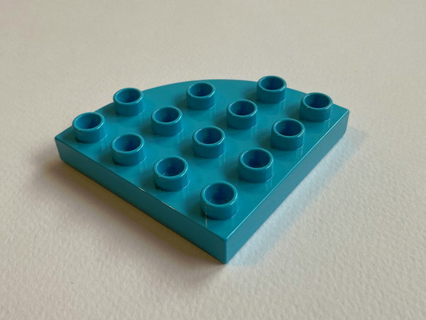 Lego Duplo Bauplatte 4x4 mit runder Ecke türkisblau
