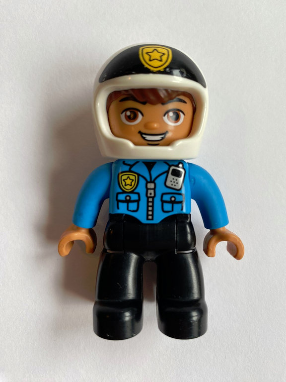 Lego Duplo Figur Motorrad-Polizist_3 - türkisblau