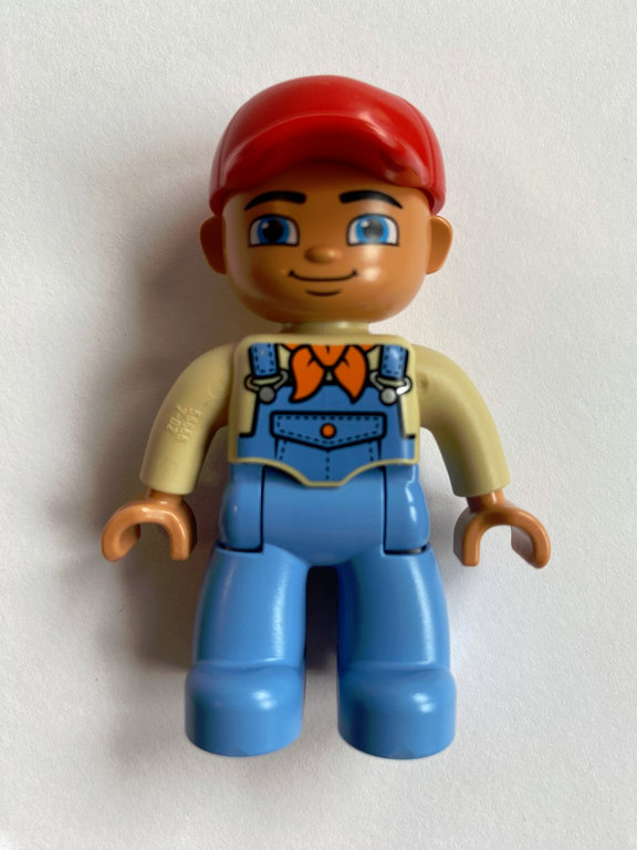 Lego Duplo Figur Bauer/Landwirt - hellblau-sandhell